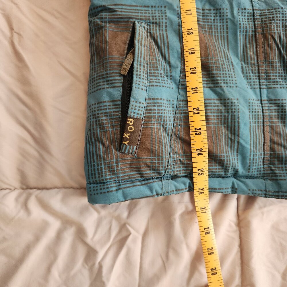 Roxy plaid snowboarding ski snow mobile jacket coat fur - Picture 14 of 15